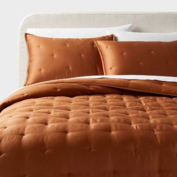 Threshold - Full/Queen TENCEL Comforter and Sham Set Copper -  Copper - Picture 1 of 4
